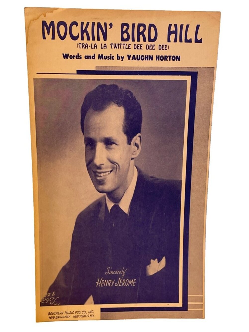 1949 Mockin' Bird Hill Sheet Music Vaughn Horton Henry Jerome Southern Music Pub